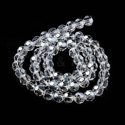 Electroplate Transparent Glass Beads Strands EGLA-A035-T8mm-A19-1