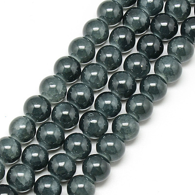 Baking Paint Crackle Glass Bead Strands DGLA-Q023-8mm-YS35-1