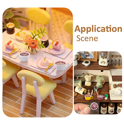 24Pcs 6 Colors Resin Coffee Cup Model Ornaments AJEW-TA0002-82-1