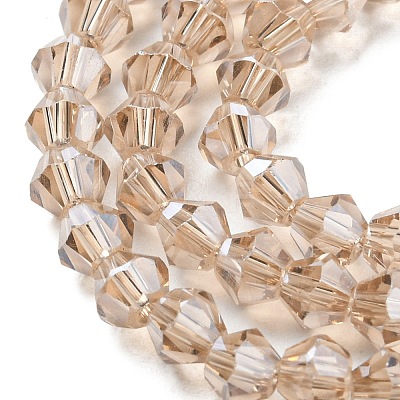 Transparent Electroplate Glass Beads Strands GLAA-F029-4mm-C12-1
