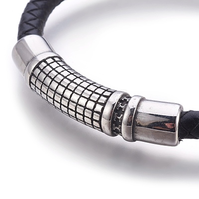 Leather Braided Cord Bracelets BJEW-E350-03A-1