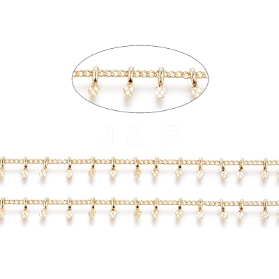 Brass Handmade Curb Chains X-CHC-G006-12G-1