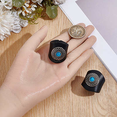 Flower Imitation Leather Scarf Clips AJEW-WH20001-16A-02-1