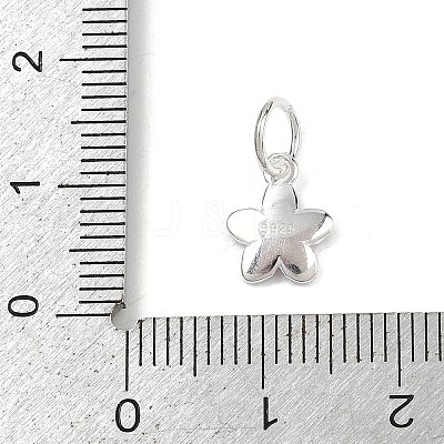 925 Sterling Silver Enamel Flower Charms STER-K183-11S-01-1