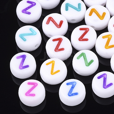 Initial Acrylic Beads X-OACR-E001-20Z-1