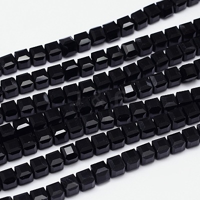 Faceted Cube Glass Bead Strands EGLA-E041-5mm-A04-1