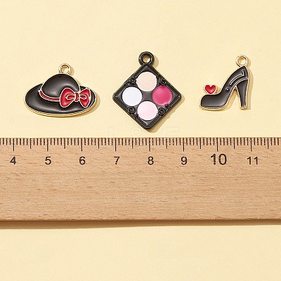 16Pcs 8 Style Rack Plating Alloy Enamel Pendants ENAM-FS0001-40-1