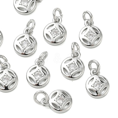 SHEGRACE Brass Micro Pave Cubic Zirconia Pendants XGR-Q3D131-504P-1