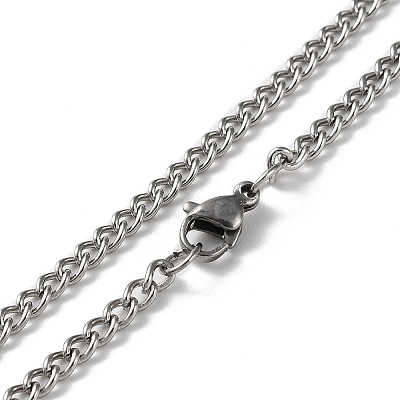 Non-Tarnish 304 Stainless Steel Double Layer Pendant Necklaces NJEW-D047-02P-1