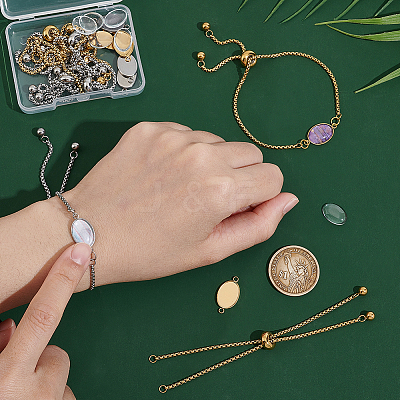 DIY Blank Oval Link Bracelet Making Kit DIY-UN0005-28-1