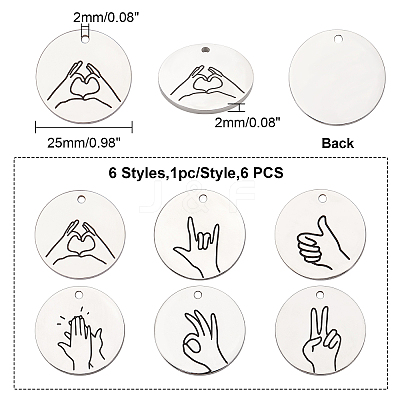 316 Surgical Stainless Steel Pendants STAS-FH0001-30P-1