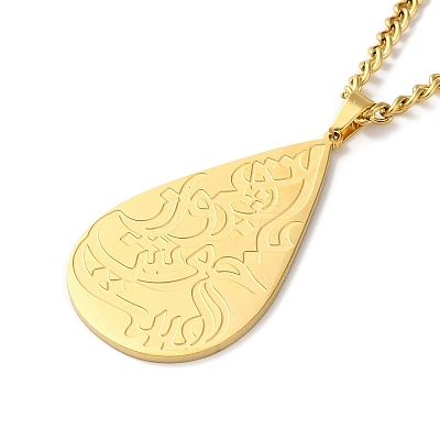 304 Stainless Steel Pendant Necklaces NJEW-C017-01G-1