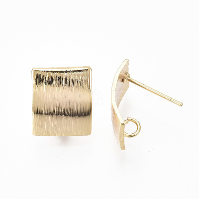 Brass Stud Earring Findings KK-N233-018-NF-1