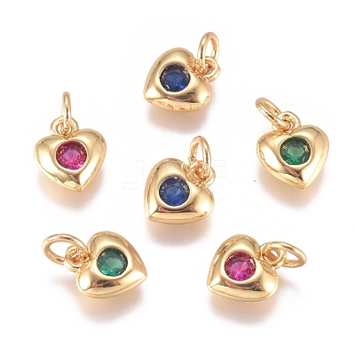 Brass Micro Pave Cubic Zirconia Charms ZIRC-G168-58G-1