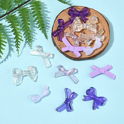 70Pcs 7 Styles Opaque & Transparent Acrylic Beads MACR-FS0002-15-1