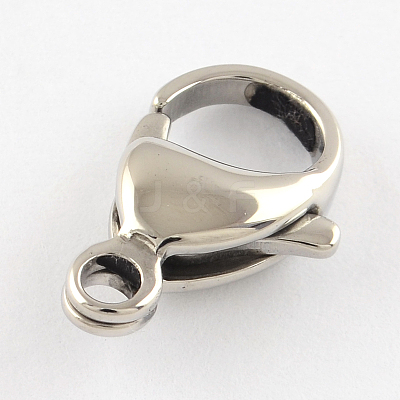 Tarnish Resistant Polished 316 Surgical Stainless Steel Lobster Claw Clasps STAS-R072-07-1
