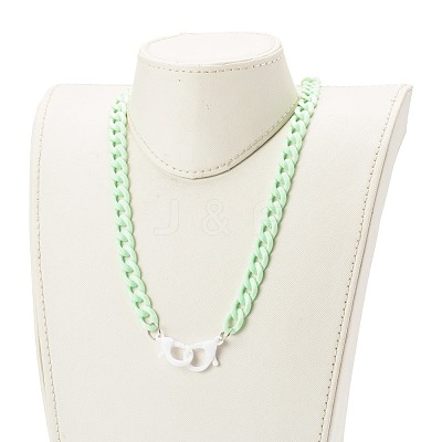 Personalized Acrylic Curb Chain Necklaces NJEW-JN03515-01-1