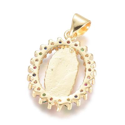 Brass Micro Pave Cubic Zirconia Pendants X-KK-I657-32G-A-1