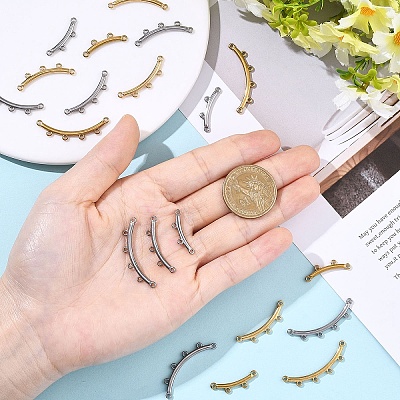 6Pcs 3 Styles Boho Style 304 Stainless Steel Chandelier Component Links STAS-YW0003-63G-1