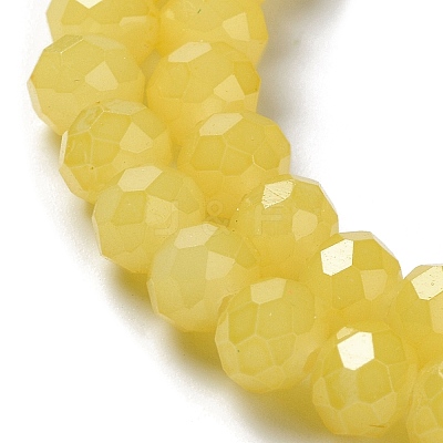 Baking Paint Imitation Jade Glass Bead Strands DGLA-A034-J8MM-A-1