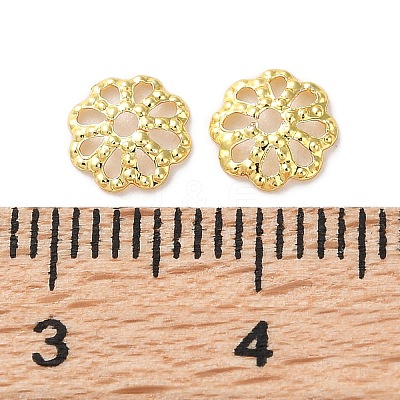 Rack Plating Brass Bead Caps KK-F090-21G-01-1