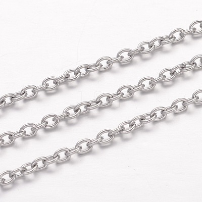 Tarnish Resistant 304 Stainless Steel Cable Chains X-CHS-K004-07P-0.6mm-1