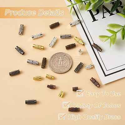 120Sets 6 Styles Column Brass Screw Clasps KK-KS0001-22-1