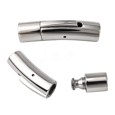Tarnish Resistant Tube 304 Stainless Steel Bayonet Clasps STAS-Q034-1-1