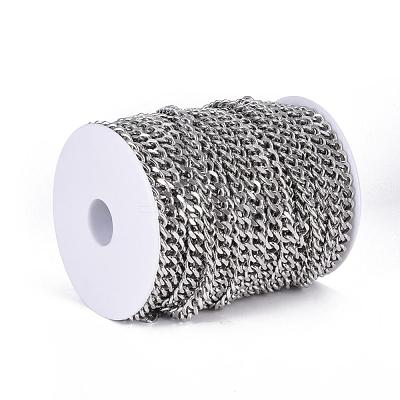 Tarnish Resistant 304 Stainless Steel Cuban Link Chains CHS-P003-24C-1