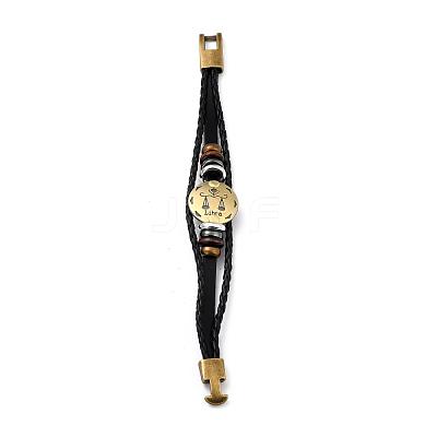 Braided Leather Cord Retro Multi-strand Bracelets BJEW-L616-20I-1