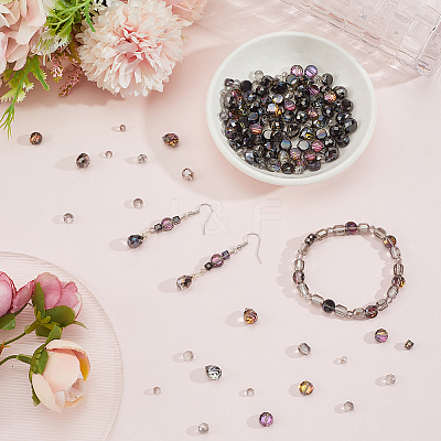 114Pcs Transparent Electroplate Glass Beads GLAA-PA0001-17D-1