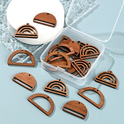 18Pcs 3 Style Walnut Wood Pendants WOOD-LS0001-43-1