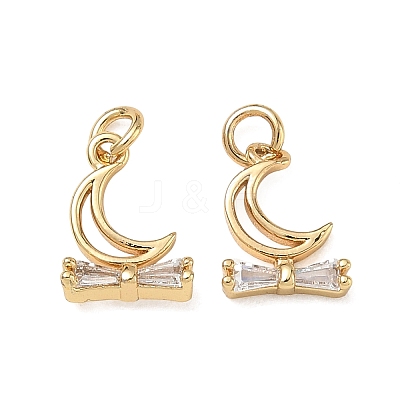 Brass Micro Pave Clear Cubic Zirconia Charms CU-CBAF0F8-16G-G-1