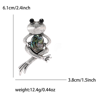 Frog Zinc Alloy Rhinestone Brooches PW-WGC7876-01-1