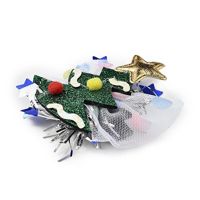 Christmas Theme Glitter Felt Fabric Alligator Hair Clip PHAR-U002-01G-1
