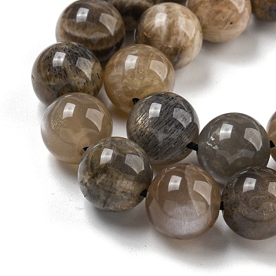 Natural Black Moonstone Beads Strands G-Q183-A01-02-1