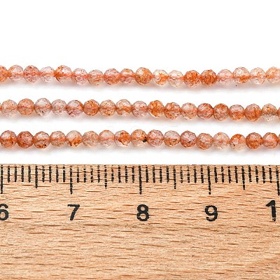 Natural Gold Sunstone Beads Strands G-B142-A02-2mm-1