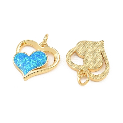 Brass & Synthetic Opal Pendants RE-CBA56CE-09G-01-1