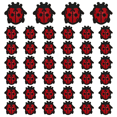 40Pcs Computerized Embroidery Polyester Iron on/Sew on Patches DIY-FG0010-36A-1