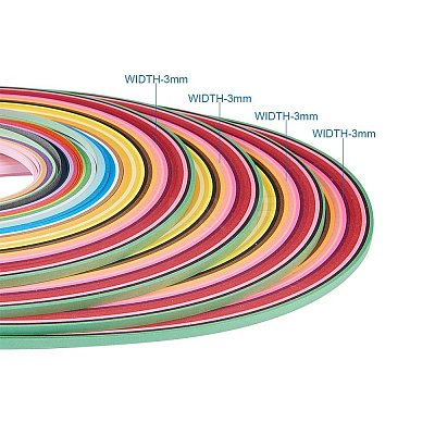 Rectangle 36 Colors Quilling Paper Strips DIY-PH0008-03A-WH-1