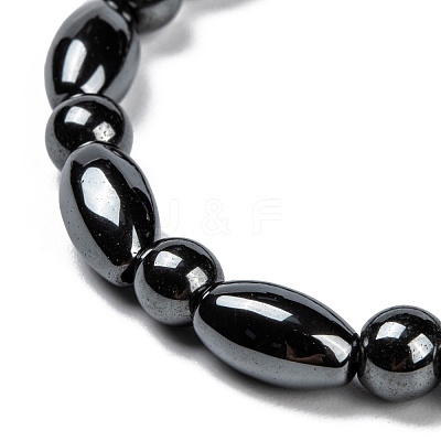 Fashion Non-Magnetic Synthetic Hematite Stretch Bracelets BJEW-D278-01-1