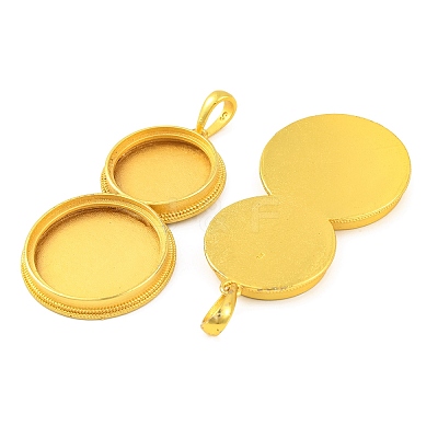 Brass Big Pendants with Flat Round Tray KK-G502-11G-1