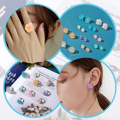 DIY Flower Earring & Finger Ring Making Kit DIY-SZ0008-46-1