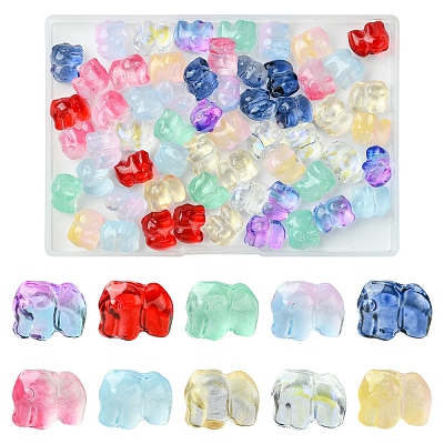 60Pcs 10 Colors Spray Painted Glass Beads GLAA-FS0002-05-1
