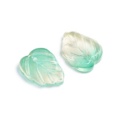 Two-Tone Transparent Glass Charms X-GLAA-H016-15E-1