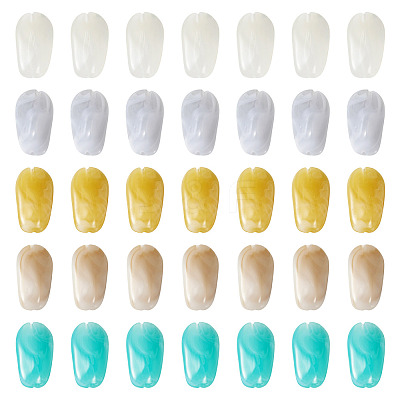 100Pcs 5 Colors Opaque Acrylic Beads OACR-TA0004-98-1