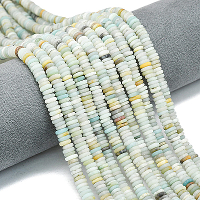 1 Strand Frosted Natural Flower Amazonite Beads Strands G-PA0001-63-1