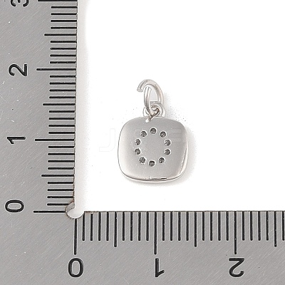 Rack Plating Brass Micro Pave CLear Cubic Zirconia Charms KK-E110-14P-O-1