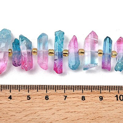 Electroplated Natural Quartz Crystal Beads Strands G-F800-D13-1