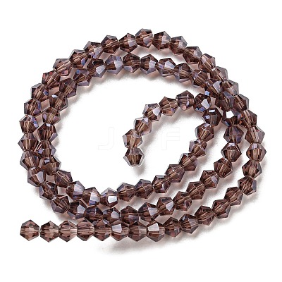 Transparent Electroplate Glass Beads Strands GLAA-F029-3mm-C05-1